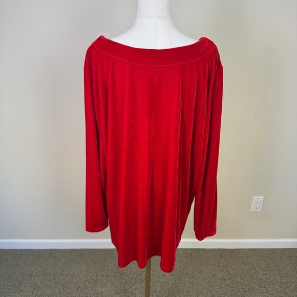 Joseph A Plus Velvet Long Pockets Long Sleeve Top US Women's 1X Plus - Picture 2 of 7